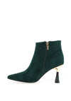Loretta Vitale Suede Tapered Cone Heeled Boots, Green