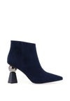 Loretta Vitale Suede Geometric Heeled Boots, Navy Blue