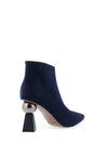 Loretta Vitale Suede Geometric Heeled Boots, Navy Blue