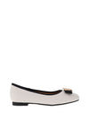 Loretta Vitale Leather Flat Ballet Pumps, White