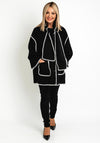 Serafina Collection One Size Contrast Stritching Scarf & Jacket Set, Black
