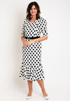Luis Civit Polka Dot Midi Dress, Black & White
