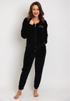 Serafina Collection Zip Up Cosy Fleece Pyjama Set, Black