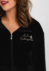 Serafina Collection Zip Up Cosy Fleece Pyjama Set, Black