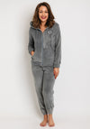 Serafina Collection Zip Up Cosy Fleece Pyjamas, Grey