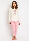 Serafina Collection Teddy Bear Print Pyjama Set, Ecru