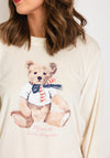 Serafina Collection Teddy Bear Print Pyjama Set, Ecru