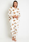 Serafina Collection Teddy Bear Print Cosy Fleece Pyjamas, White