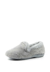 Lunar Frito Mink Faux Fur Slippers, Grey
