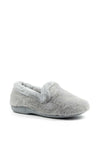 Lunar Frito Mink Faux Fur Slippers, Grey