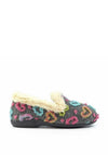 Lunar Truffle Heart Print Slippers, Grey
