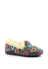 Lunar Truffle Heart Print Slippers, Grey
