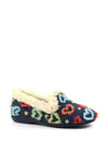 Lunar Truffle Heart Print Slippers, Blue