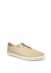 Lunar St Ives Leather Elasticated Stitch Trim Shoes, Beige