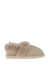 Lunar Slip On Memory Foam Fur Slippers, Beige