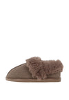 Lunar Slip On Memory Foam Fur Slippers, Taupe