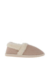 Lunar Slip On Memory Foam Ribbed Slippers, Beige
