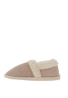 Lunar Slip On Memory Foam Ribbed Slippers, Beige