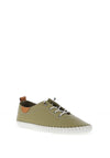 Lunar Leather Elastic Lace Comfort Shoes, Khaki