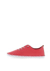 Lunar Leather Elastic Lace Comfort Shoes, Raspberry