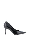 Lunar Megan Faux Patent Court Heeled Shoes, Black