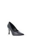 Lunar Megan Faux Patent Court Heeled Shoes, Black