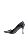 Lunar Megan Faux Patent Court Heeled Shoes, Black