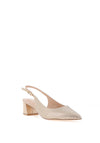 Lunar Milan Sling Back Diamante Encrusted Pumps, Gold