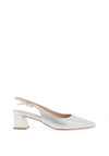 Lunar Milan Sling Back Diamante Encrusted Pumps, Silver