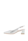 Lunar Milan Sling Back Diamante Encrusted Pumps, Silver