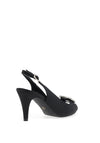 Lunar Venice Satin Brooch Heeled Shoes, Black