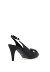 Lunar Elegance Venice Satin Brooch Heeled Shoes, Black