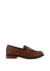 Lunar Sherry Faux Leather Leopard Flat Loafers, Tan