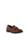 Lunar Sherry Faux Leather Leopard Flat Loafers, Tan