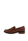Lunar Sherry Faux Leather Leopard Flat Loafers, Tan