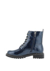 Lunar Nala Patent Lace Up Boots, Navy