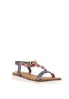 Lunar Tempo Charm Embellished Sandals, Pewter