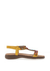 Lunar Ravello T-Bar Diamante Sandals, Yellow