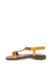 Lunar Ravello T-Bar Diamante Sandals, Yellow