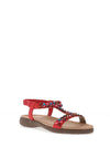 Lunar Ravello T-Bar Diamante Sandals, Red