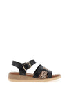 Lunar Carla Low Wedge Printed Sandals, Black