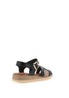 Lunar Carla Low Wedge Printed Sandals, Black