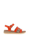Lunar Carla Low Wedge Printed Sandals, Orange