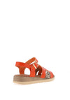 Lunar Carla Low Wedge Printed Sandals, Orange