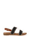 Lunar Jules Woven T Bar Sandals, Black