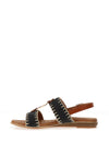 Lunar Jules Woven T Bar Sandals, Black