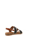Lunar Jules Woven T Bar Sandals, Black