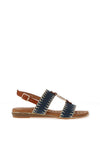 Lunar Jules Woven T Bar Sandals, Navy