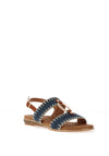 Lunar Jules Woven T Bar Sandals, Navy