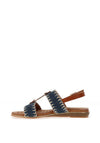 Lunar Jules Woven T Bar Sandals, Navy